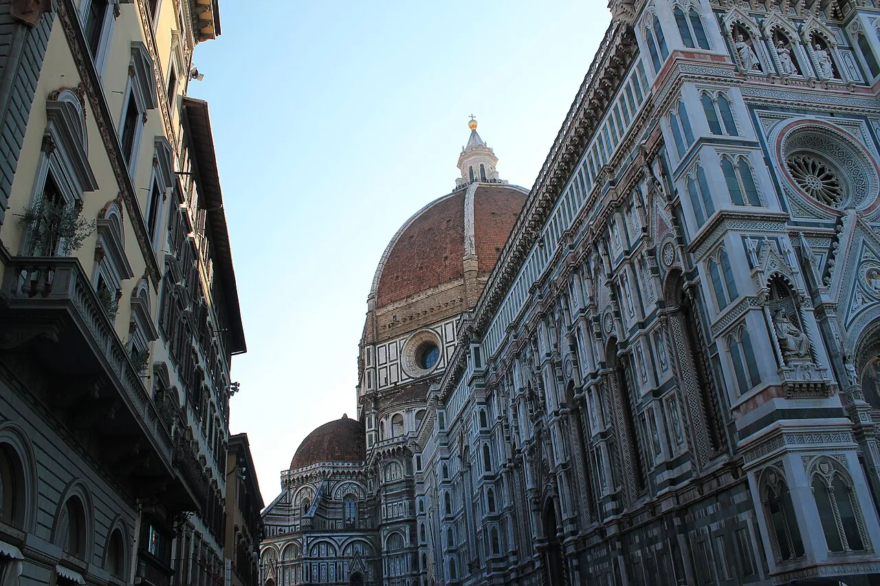 Florence cathedral dome viewed from the street