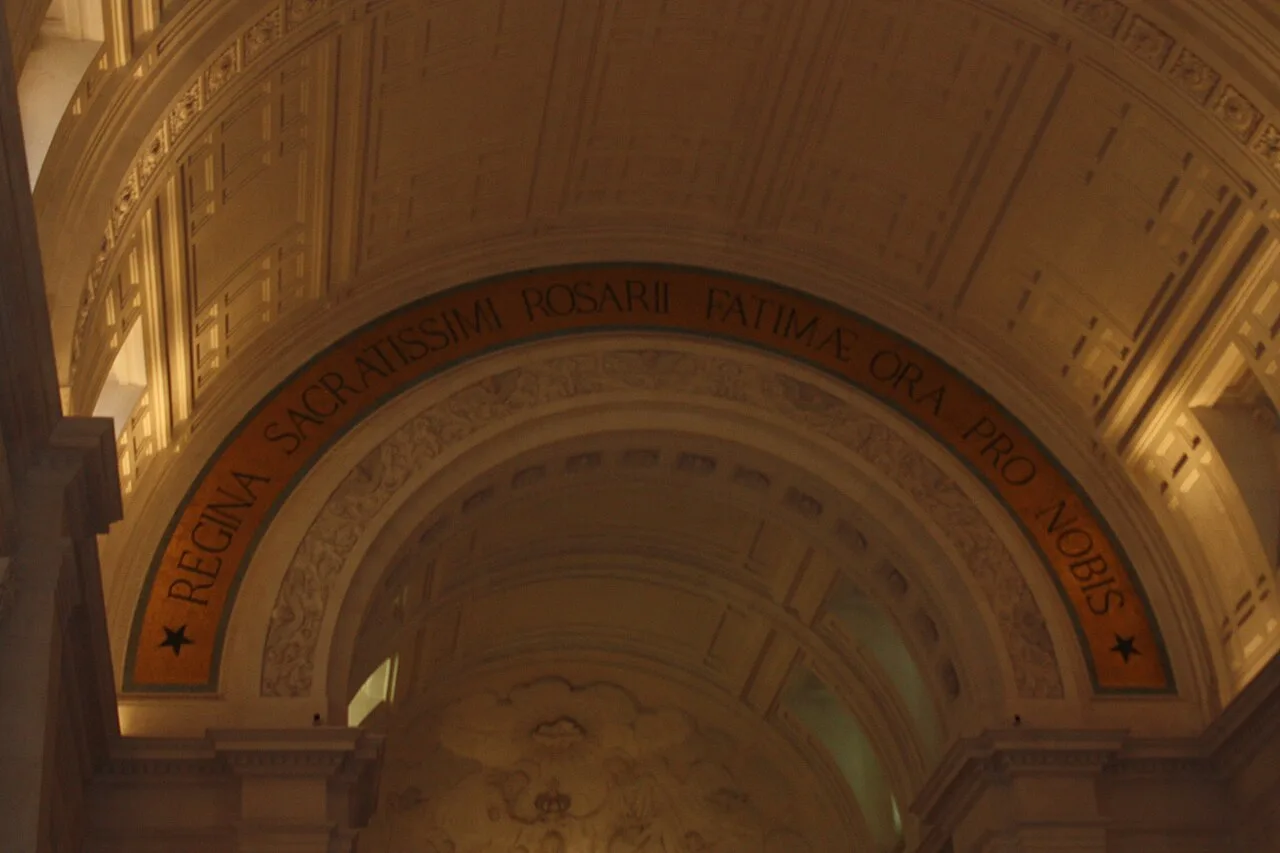 Ceiling inside the Basilica of Our Lady of the Rosary in Fátima, Portugal