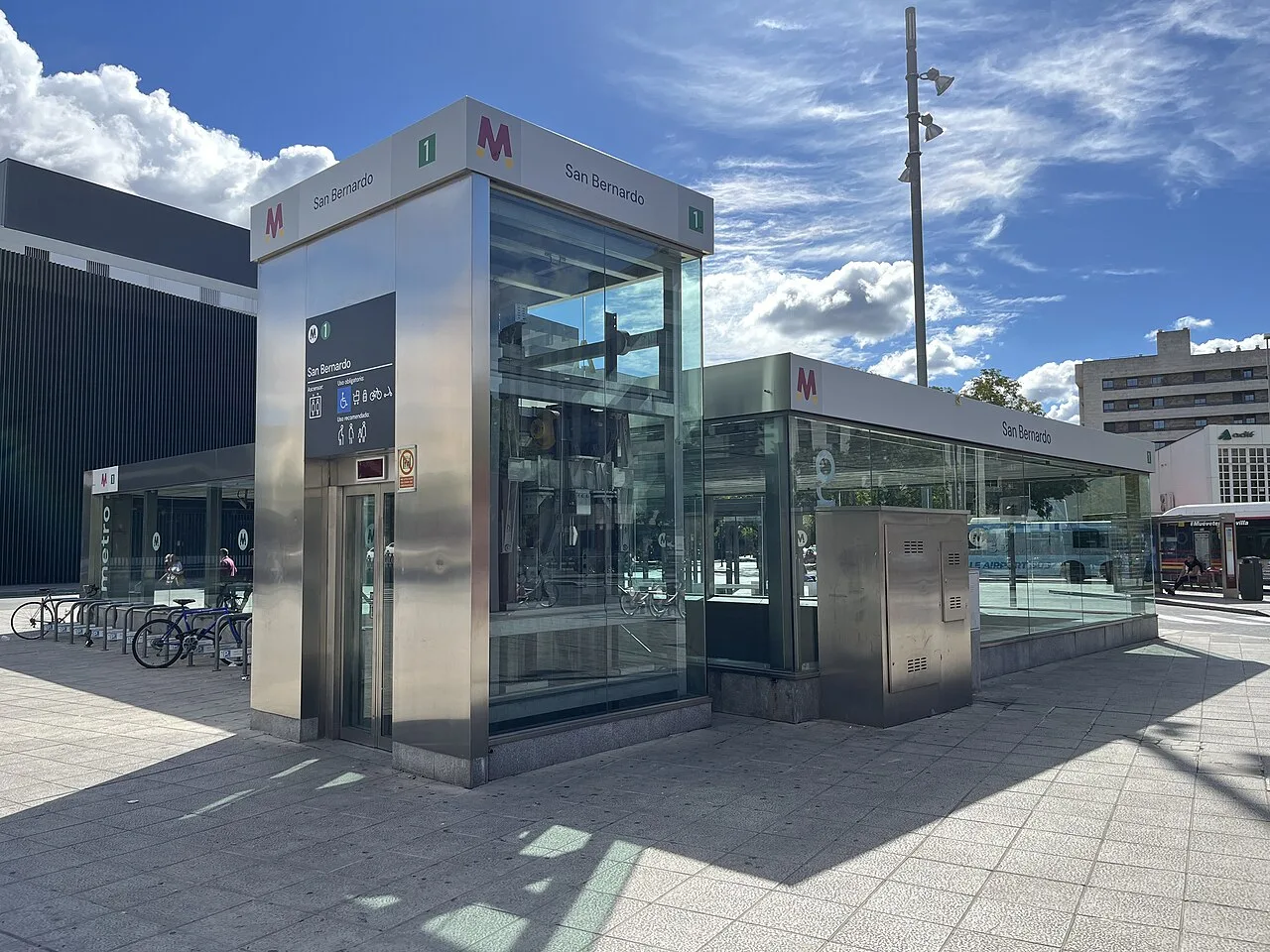 San Bernardo Metro entrance in Seville, near the Viapol transport interchange